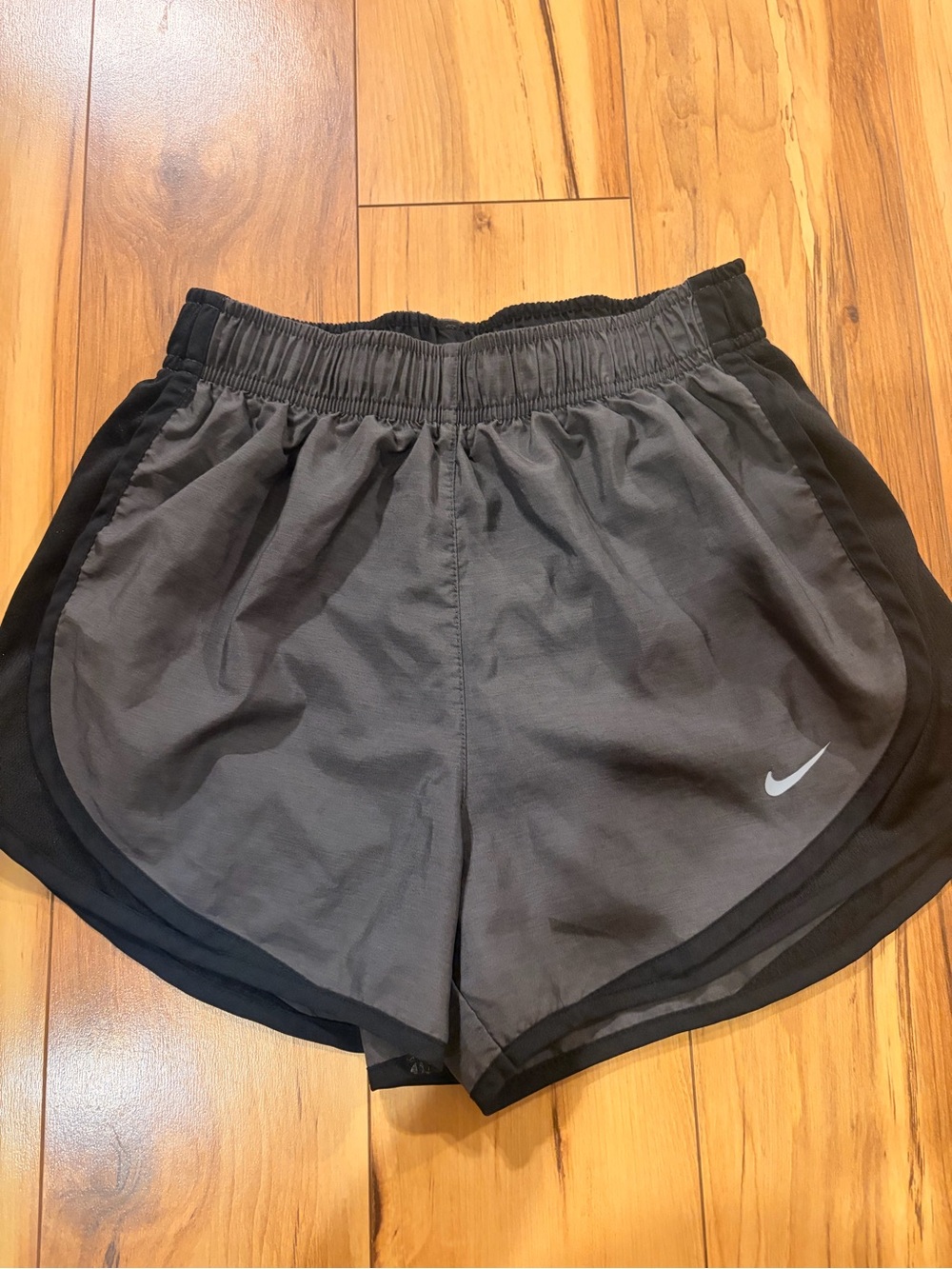 Nike Women's Gray and Black Layered Athletic Shorts